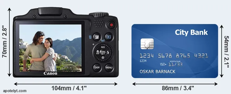 SX510 and credit card rear side