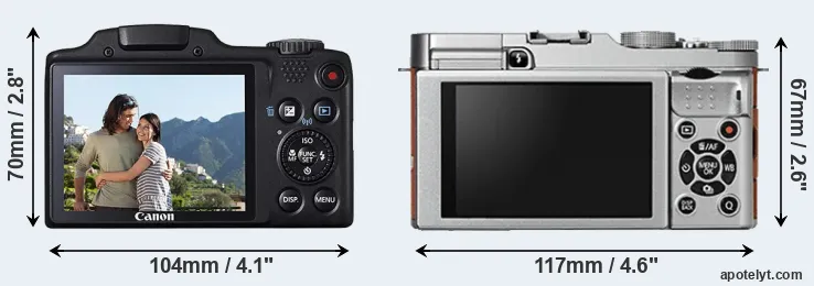 Comparison SX510 or X-A2 rear