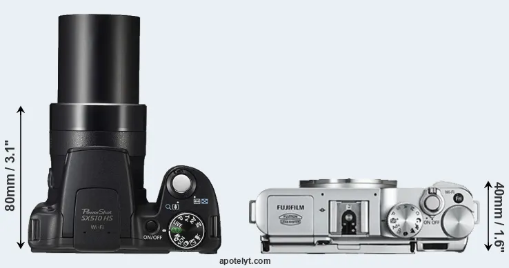Compare SX510 versus X-A2 top