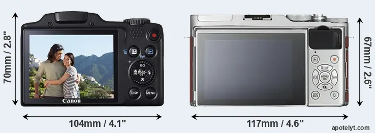 Comparison SX510 or X-A3 rear