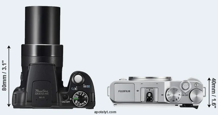 Compare SX510 versus X-A3 top