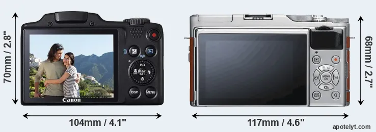 Comparison SX510 or X-A5 rear
