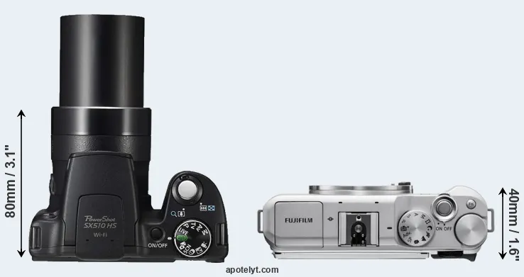 Compare SX510 versus X-A5 top