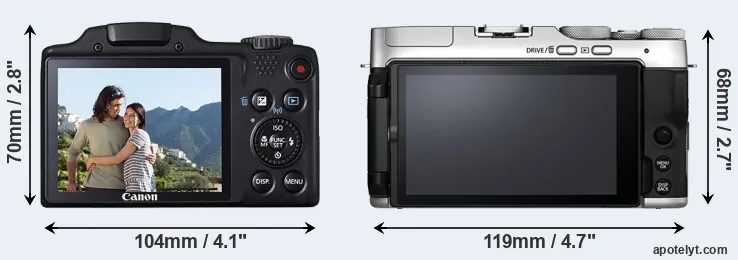 Comparison SX510 or X-A7 rear