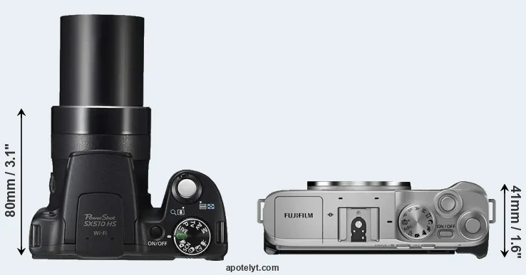 Compare SX510 versus X-A7 top