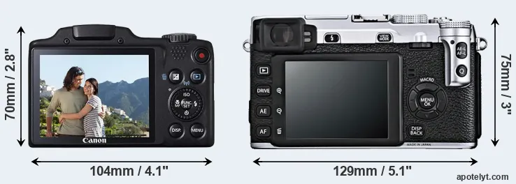 Comparison SX510 or X-E1 rear