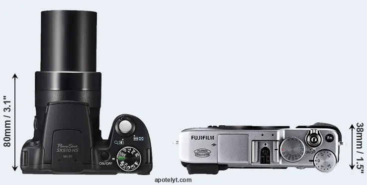 Compare SX510 versus X-E1 top