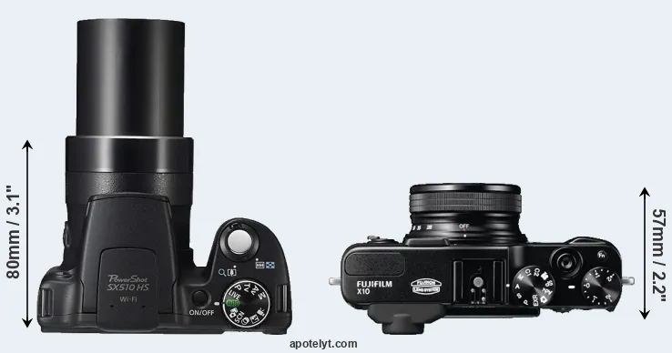 Compare SX510 versus X10 top