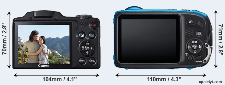 Comparison SX510 or XP140 rear