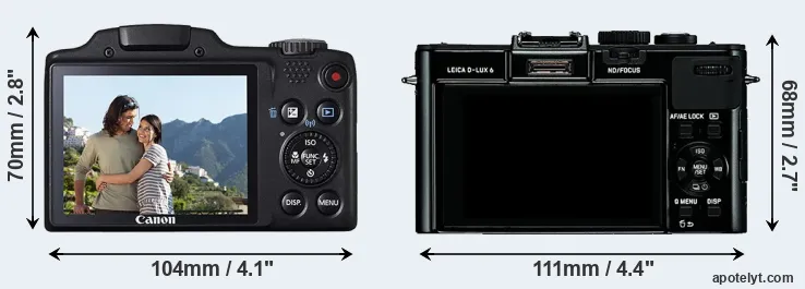 Comparison SX510 or D-LUX 6 rear