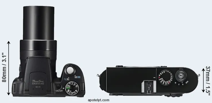 Compare SX510 versus M9 top
