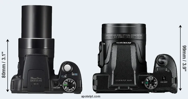 Compare SX510 versus B600 top