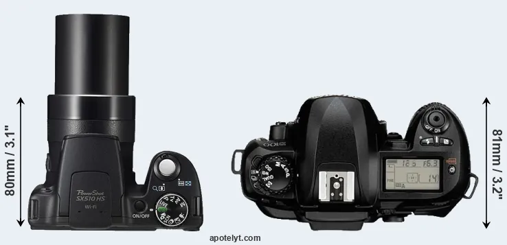 Compare SX510 versus D100 top
