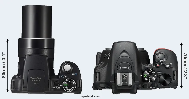 Compare SX510 versus D5500 top