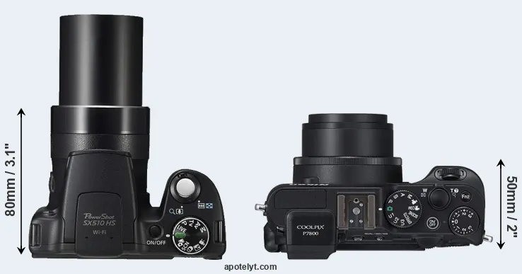 Compare SX510 versus P7800 top