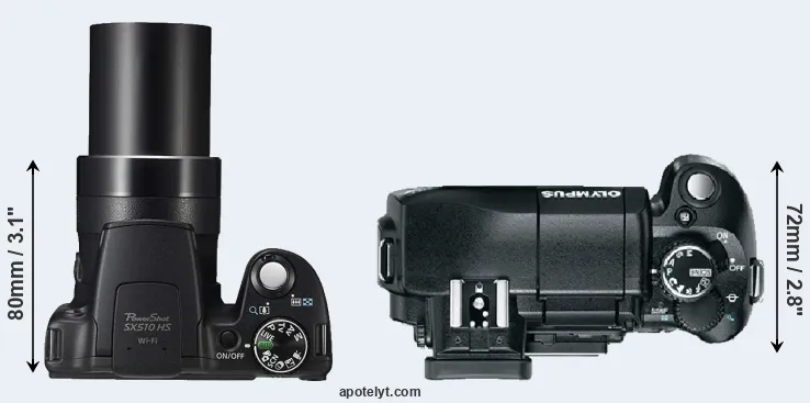 Compare SX510 versus E-330 top