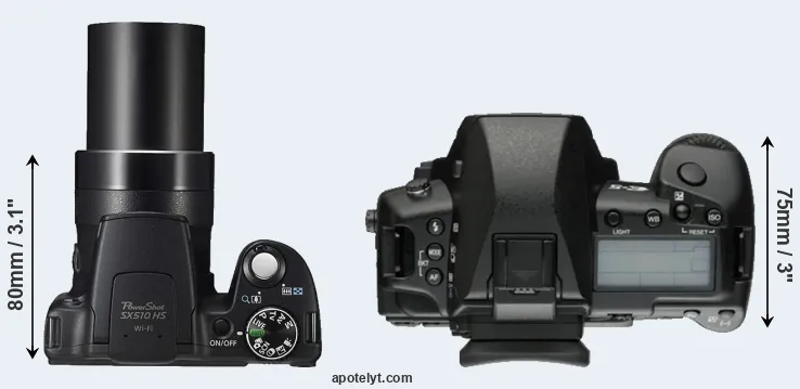 Compare SX510 versus E-5 top