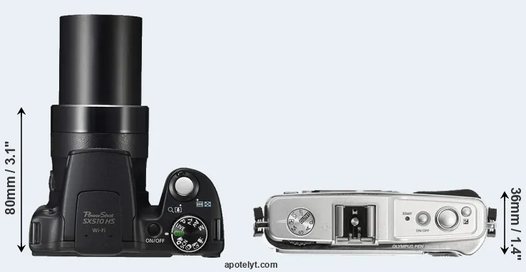 Compare SX510 versus E-P1 top
