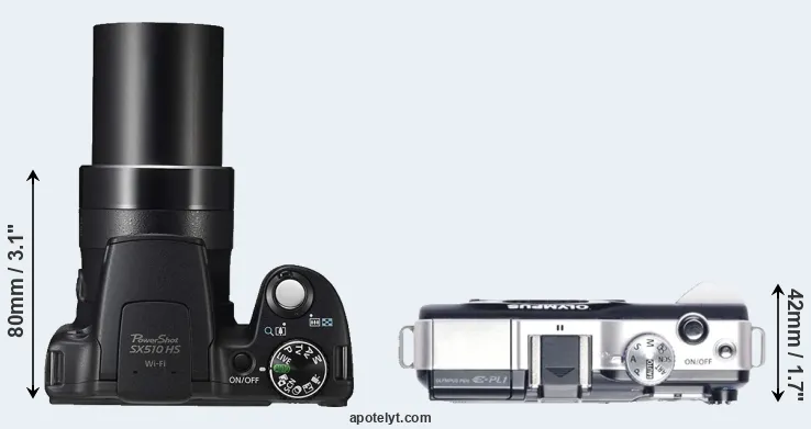 Compare SX510 versus E-PL1 top