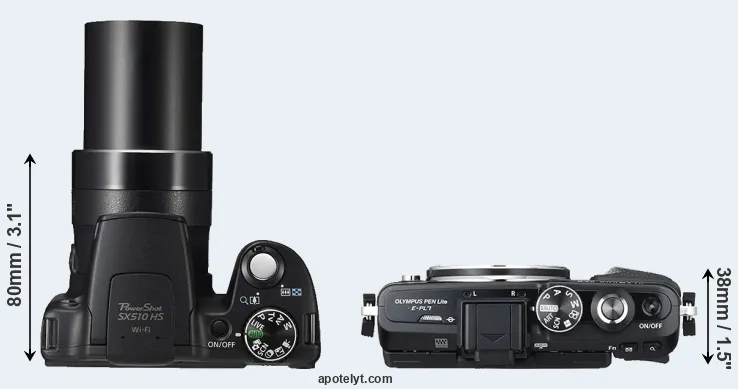 Compare SX510 versus E-PL7 top