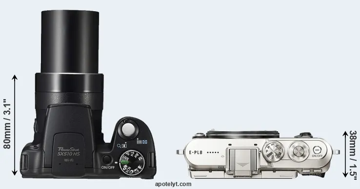 Compare SX510 versus E-PL8 top