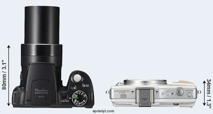 Compare SX510 versus E-PM2 top