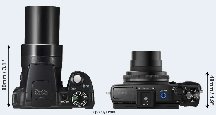 Compare SX510 versus XZ-2 top