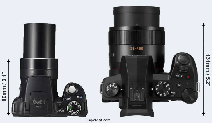 Compare SX510 versus FZ1000 II top
