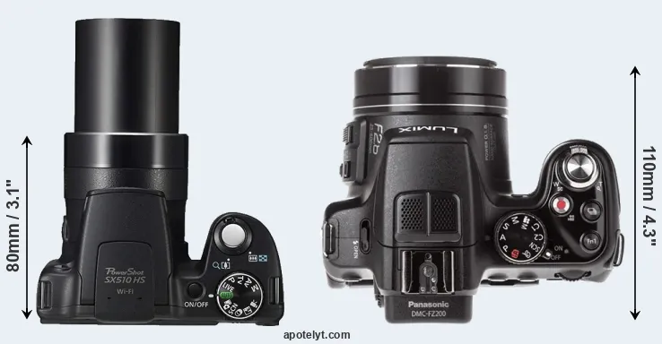 Compare SX510 versus FZ200 top