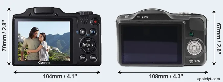 Comparison SX510 or GF3 rear