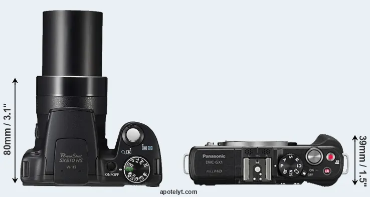 Compare SX510 versus GX1 top