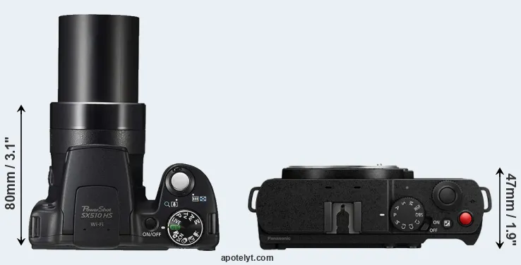 Compare SX510 versus S9 top