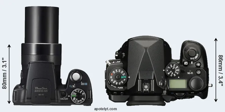 Compare SX510 versus K-1 top