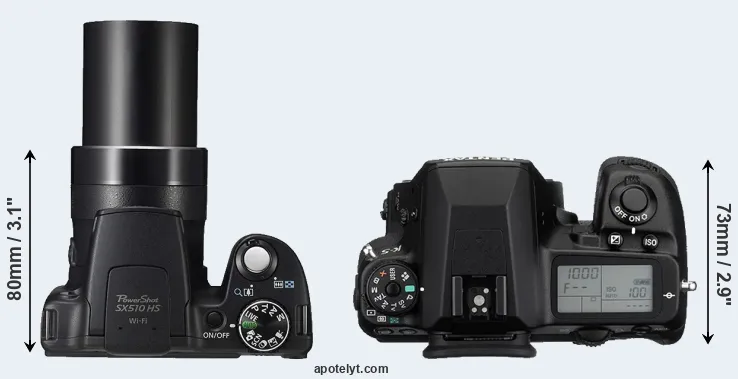 Compare SX510 versus K-5 top
