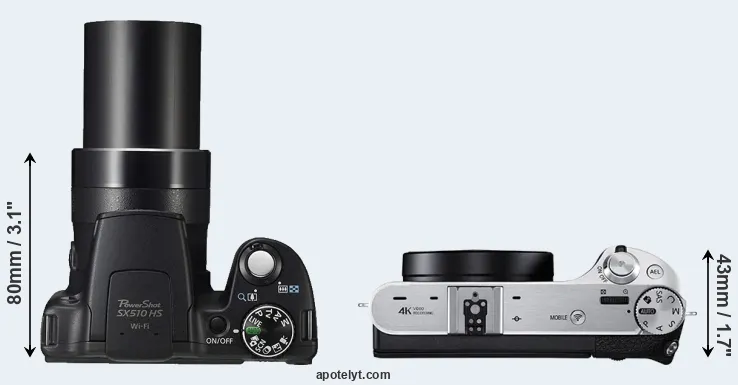 Compare SX510 versus NX500 top