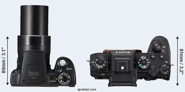 Compare SX510 versus A1 top