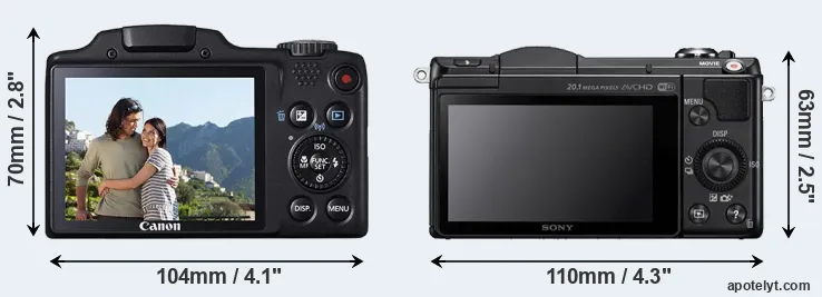 Comparison SX510 or A5000 rear