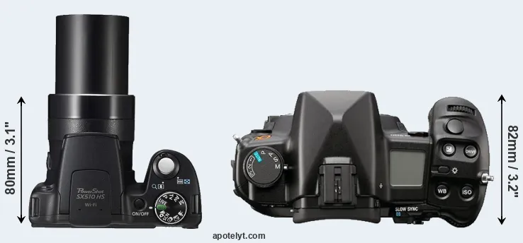 Compare SX510 versus A900 top