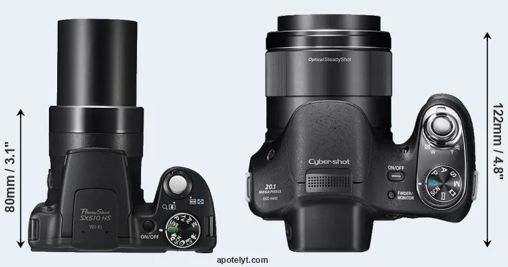 Compare SX510 versus H400 top
