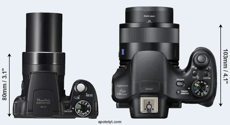 Compare SX510 versus HX400V top
