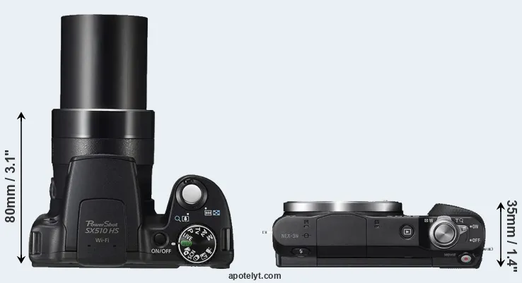 Compare SX510 versus NEX-3N top