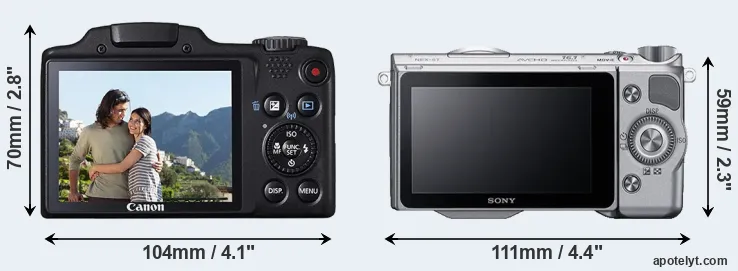 Comparison SX510 or NEX-5T rear