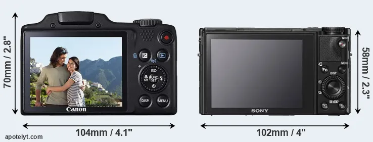 Comparison SX510 or RX100 V rear