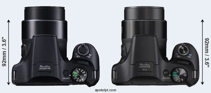 Compare SX520 versus SX540 top