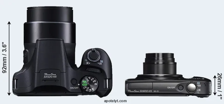 Compare SX520 versus SX600 top
