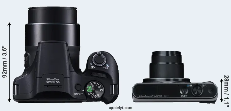 Compare SX520 versus SX620 top