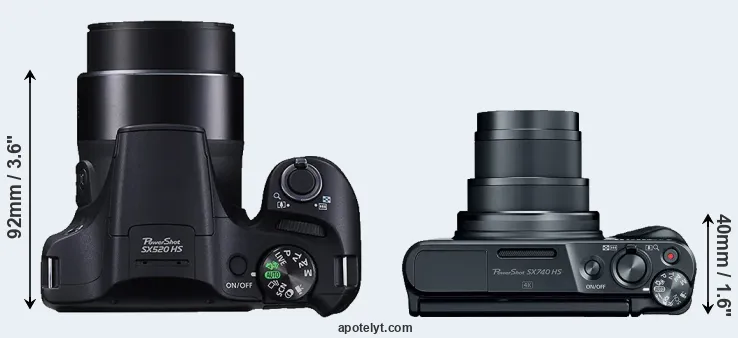 Compare SX520 versus SX740 top