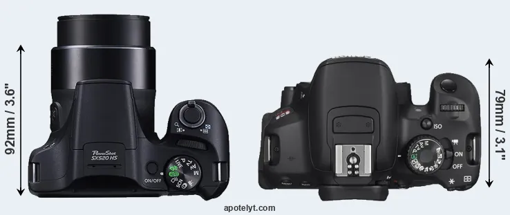 Compare SX520 versus T4i top