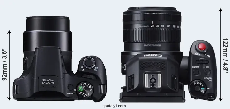 Compare SX520 versus XC10 top