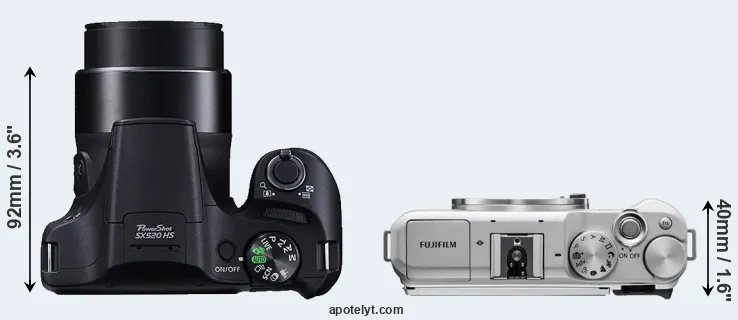 Compare SX520 versus X-A5 top